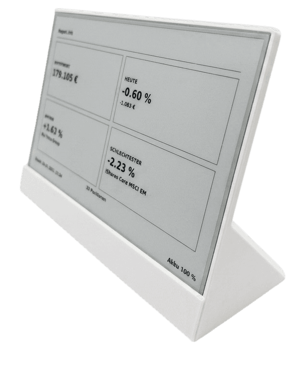 depot.ink E-Ink-Display in Schrägansicht